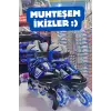 Slikon Tekerli Mavi Paten 31-34 Numara - Silikon Tekerli Paten Alıştırma Pateni - Silikon Tekerlekli