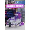 Slikon Tekerli Mor Paten 35-38 Numara - Silikon Tekerli Paten Alıştırma Pateni - Silikon Tekerlekli
