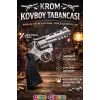 Mantar Patlatan Metal Krom Kovboy Tabancası - Metal Kovboy Silahı Çelik Mantar Silahı