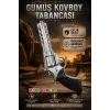 Mantar Patlatan Metal Gümüş Kovboy Tabancası - Metal Kovboy Silahı Çelik Mantar Silahı