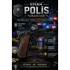 Mantar Patlatan Metal Siyah Polis Tabancası - Metal Polis Silahı Çelik Mantar Silahı
