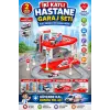 İki Katlı Hastane Garaj Seti - Otopark Seti - Araba Seti - Doktor Oyuncak - İki Katlı Garaj
