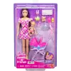 Barbie Skipper Bebek Bakıcısı Seti - Bebek Arabalı JJB42 - Barbie Oyuncak Barbie Bebek