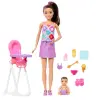Barbie Skipper Bebek Bakıcılığı Seti - Mama Sandalyeli Set JJB44 - Barbie Oyuncak Barbie Bebek