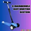 Lupa Katlanabilir Işıklı 3 Tekerlekli Mavi Scooter - Işıklı Scooter - Slikon Teker Scooter - Çocuk Scooter - İttir Git