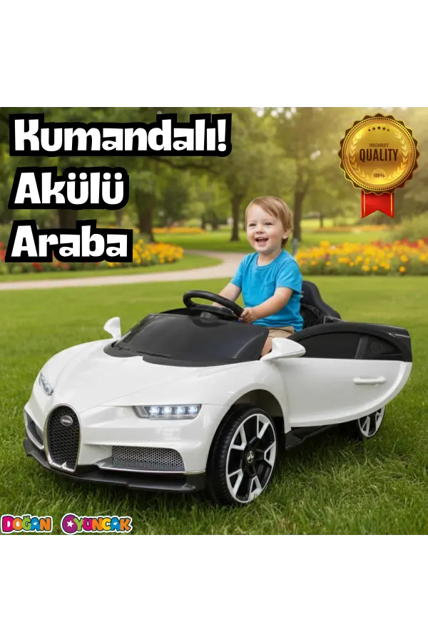 Bravo GT Beyaz Uzaktan Kumandalı 4X2 12 Volt Akülü Araba - RC Bugatti Akülü Araba