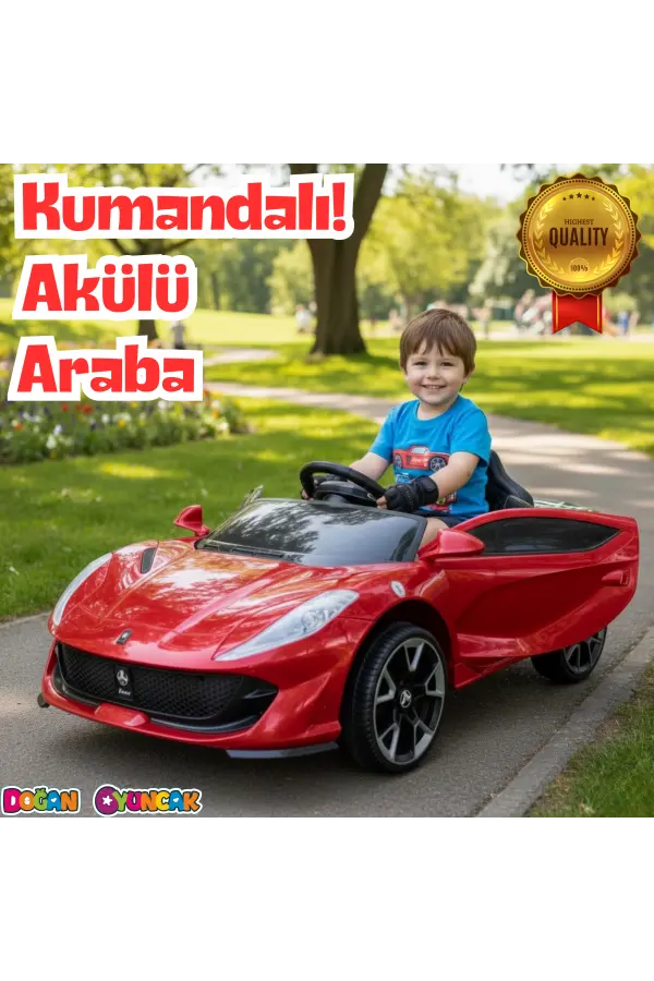 Favori GT Kırmızı Uzaktan Kumandalı 4X2 12 Volt Akülü Araba - RC Ferrari Akülü Araba