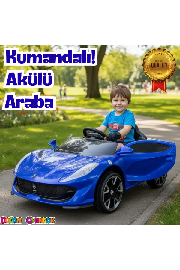 Favori GT Mavi Uzaktan Kumandalı 4X2 12 Volt Akülü Araba - RC Ferrari Akülü Araba