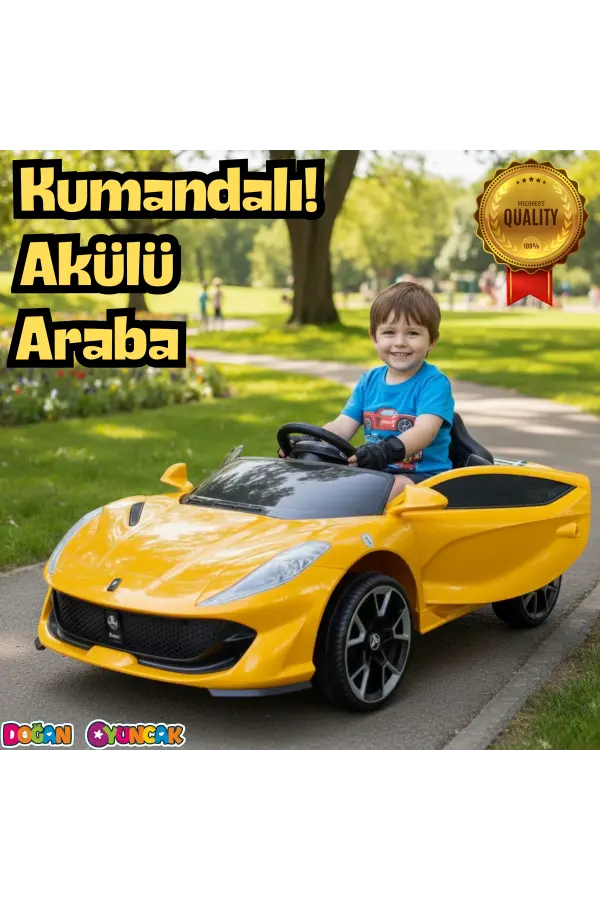 Favori GT Sarı Uzaktan Kumandalı 4X2 12 Volt Akülü Araba - RC Ferrari Akülü Araba