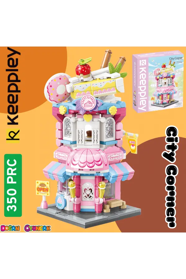 Mikro Blok Kapkek Dükkanı 350 Parça - Lego Setleri - Keeppley Mini Lego - Cup Cake Lego - Keeppley Lego - Mikro Bloklar