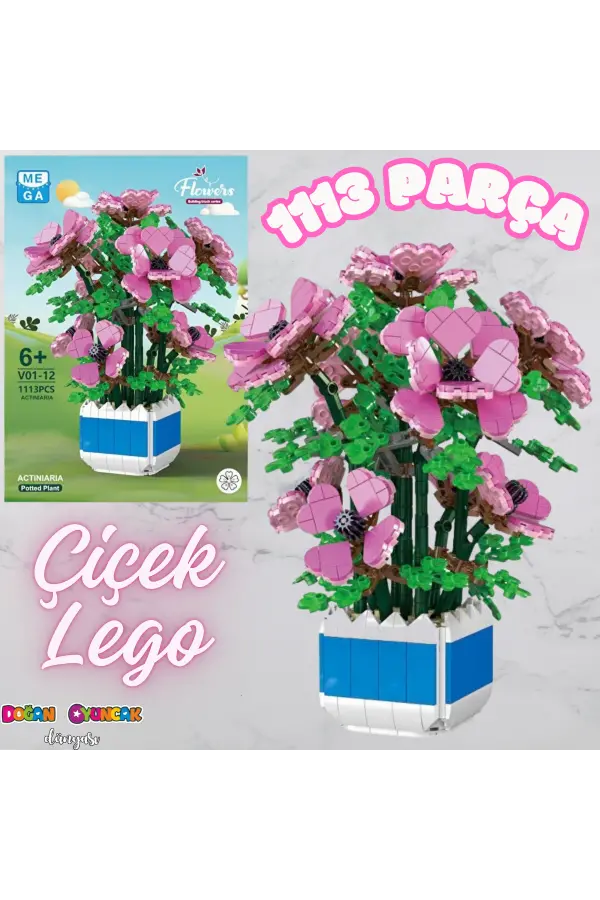 Mikro Blok Şakayık Çiçeği 1113 Parça - Lego Setleri - MEGA Lego - Çiçek Lego - MEGA Çiçek Lego - Mikro Bloklar