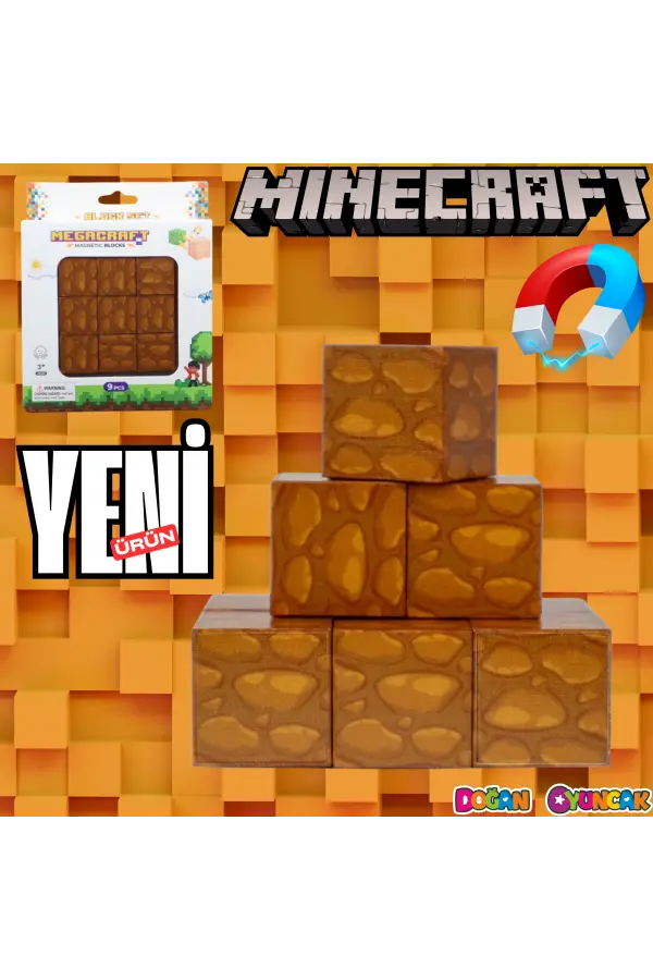 Minecraft Ahşap Desenli Blok Manyetik Lego Minecraft Manyetik Lego Minecraft Lego Megnetic Blocks