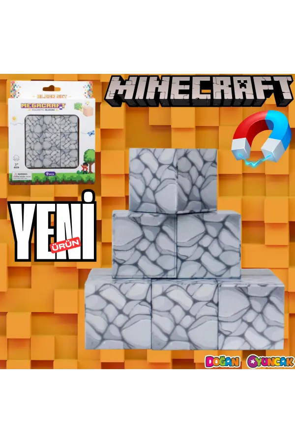 Minecraft Kaya Desenli Blok Manyetik Lego Minecraft Manyetik Lego Minecraft Lego Megnetic Blocks