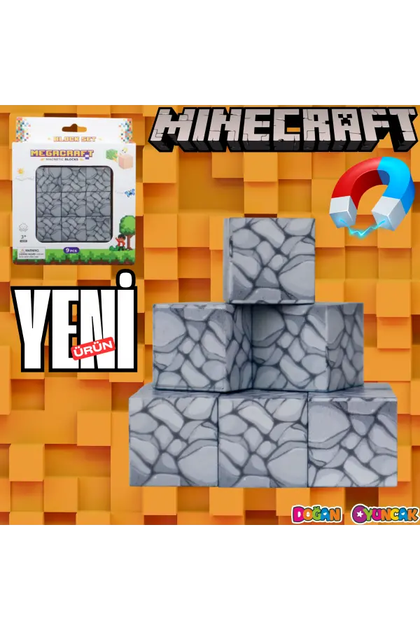 Minecraft Taş Desenli Blok Manyetik Lego Minecraft Manyetik Lego Minecraft Lego Megnetic Blocks