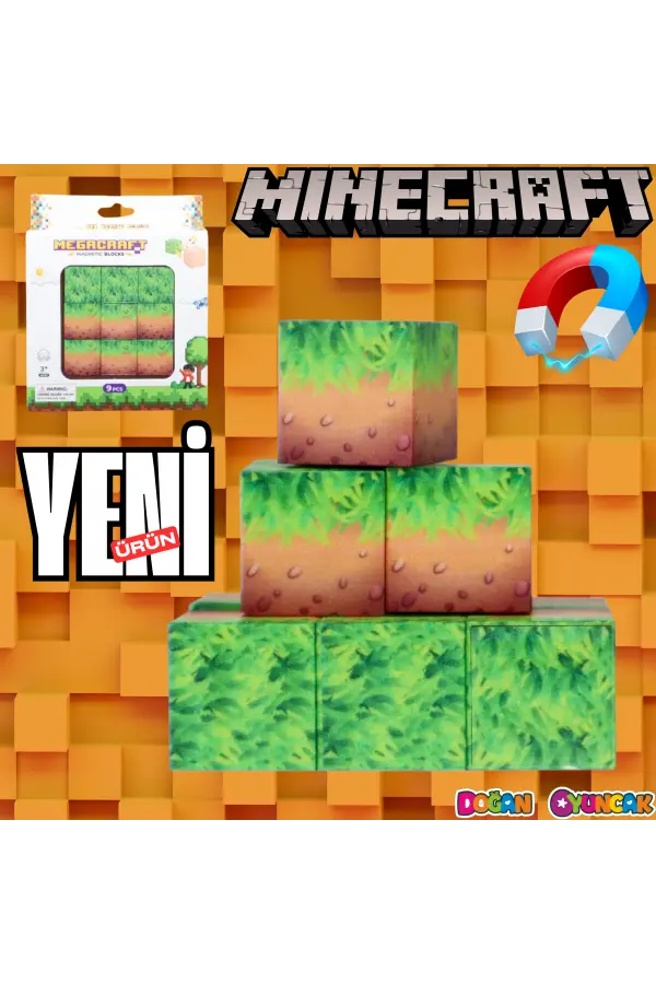 Minecraft Toprak Desenli Blok Manyetik Lego Minecraft Manyetik Lego Minecraft Lego Megnetic Blocks