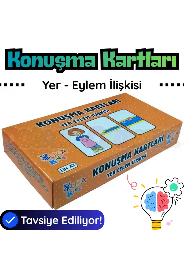 Orijinal Konuşma Kartları - Yer-Eylem İlişkisi - Çocuklar için Konuşma Etkinliği Otizim Kartları