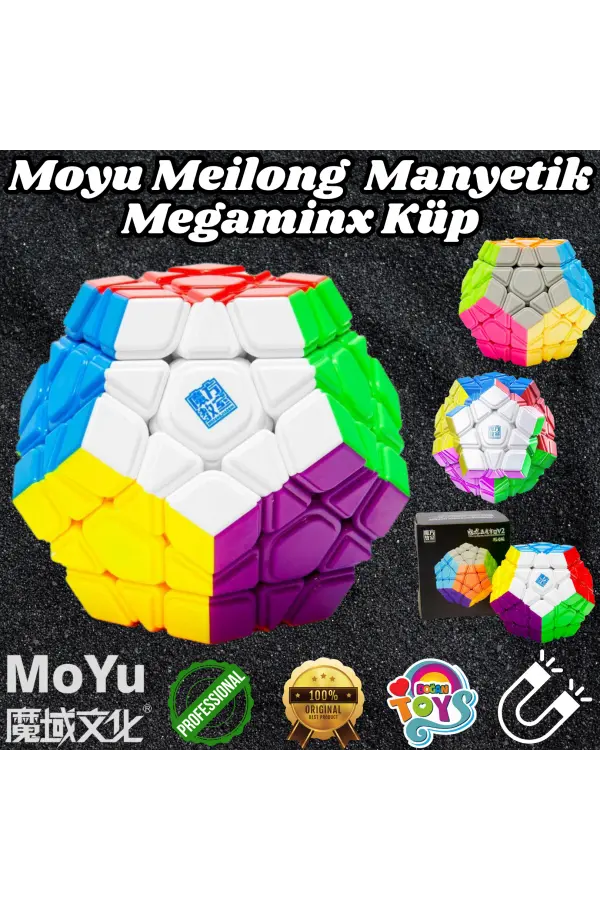 Orijinal MoYu Meilong Megaminx Manyetik Küp - Moyu Speed Cube - Moyu Megaminx Zeka Küpü - Zeka Küpü - Magnetic Cube
