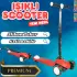 Lupa Katlanabilir Işıklı 3 Tekerlekli Kırmızı Scooter - Işıklı Scooter - Slikon Teker Scooter - Çocuk Scooter - İttir Git