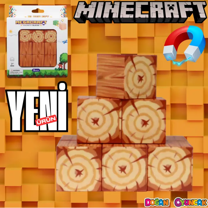 Minecraft Ağaç Gövdesi Desenli Blok Manyetik Lego Minecraft Manyetik Lego Minecraft Lego Megnetic Blocks