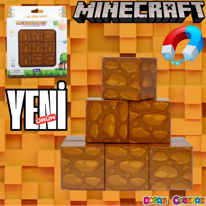 Minecraft Ahşap Desenli Blok Manyetik Lego Minecraft Manyetik Lego Minecraft Lego Megnetic Blocks