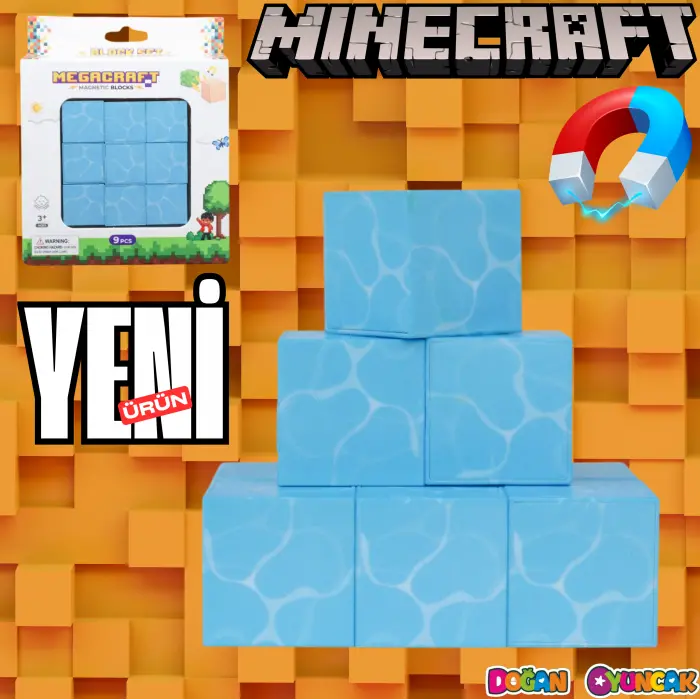 Minecraft Su Desenli Blok Manyetik Lego Minecraft Manyetik Lego Minecraft Lego Megnetic Blocks