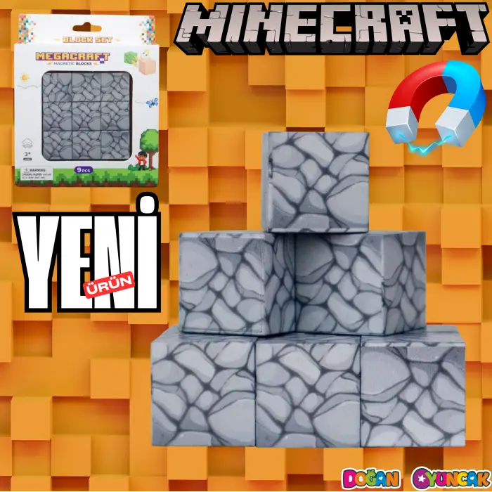 Minecraft Taş Desenli Blok Manyetik Lego Minecraft Manyetik Lego Minecraft Lego Megnetic Blocks