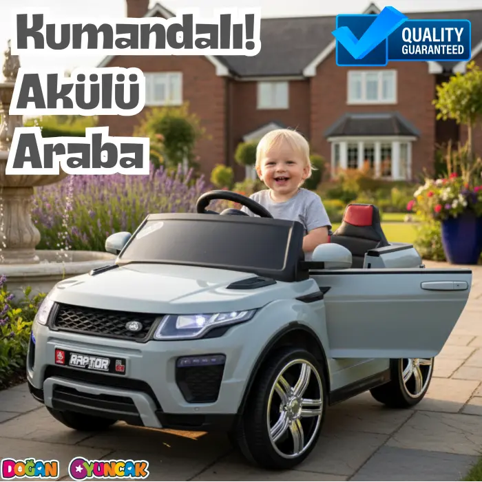Raptor GT Gri Uzaktan Kumandalı 4X2 12 Volt Akülü Araba - RC Land Rover Akülü Araba Range Rover