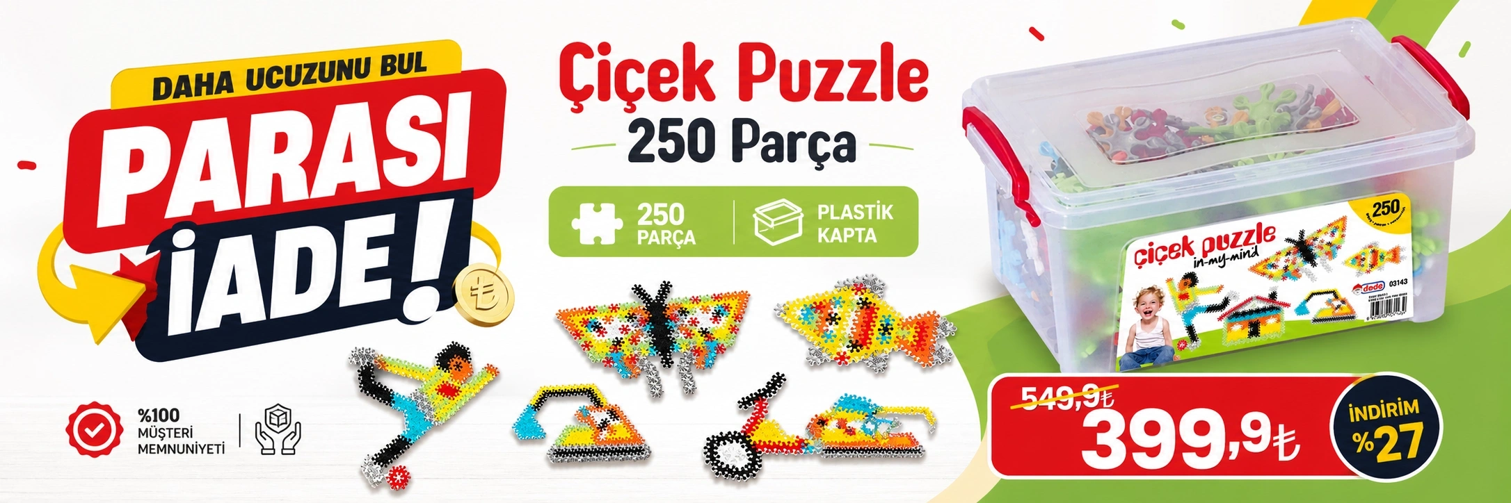 Çiçek Puzzle Lego (250 Parça)
