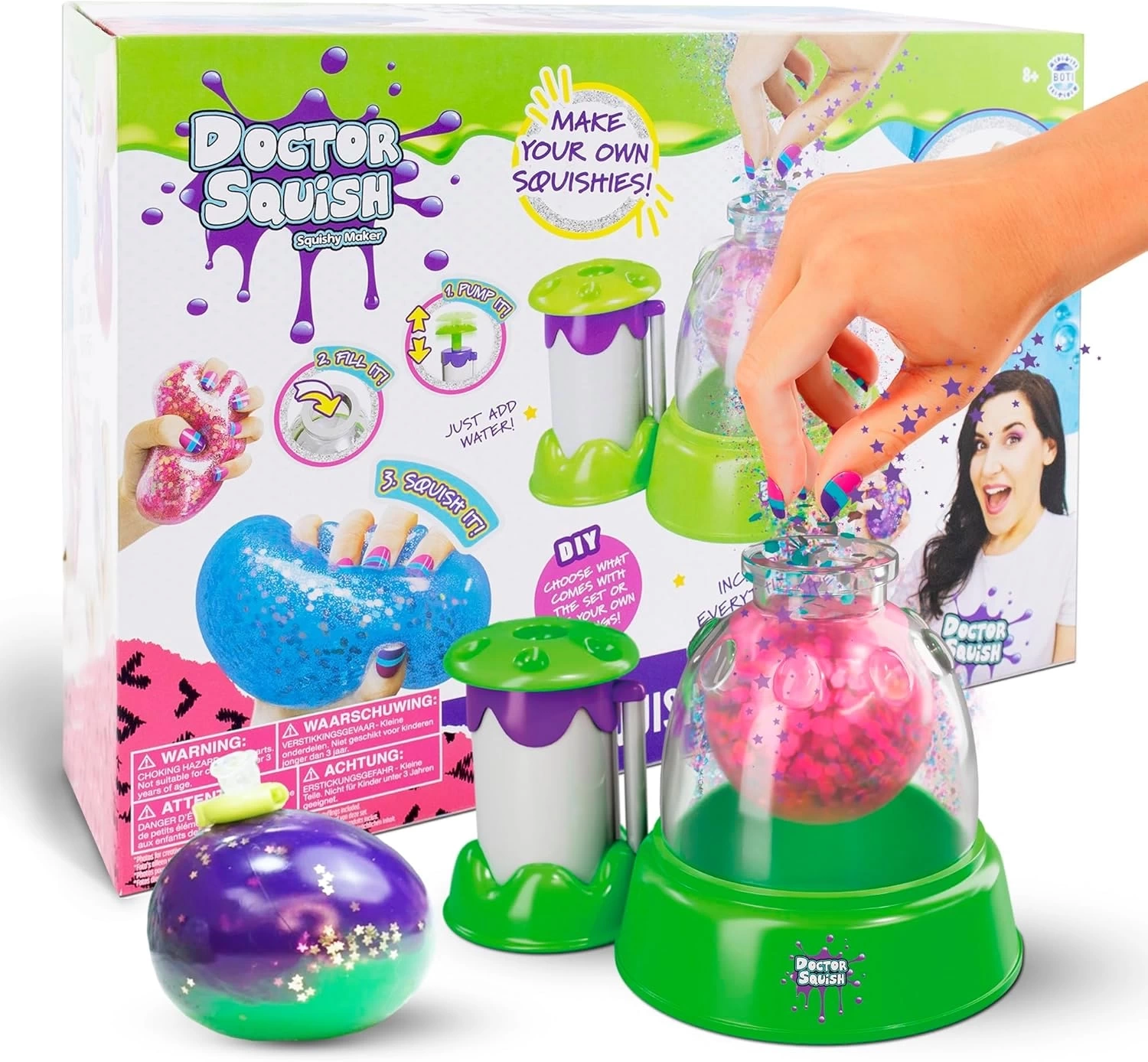 Doctor Squish Maker Station, Parlak Simli Sukuşi Yapım Seti - Slime Yapma Seti - Doktor Sukuşi - Sukuşi Yap Oyuncak