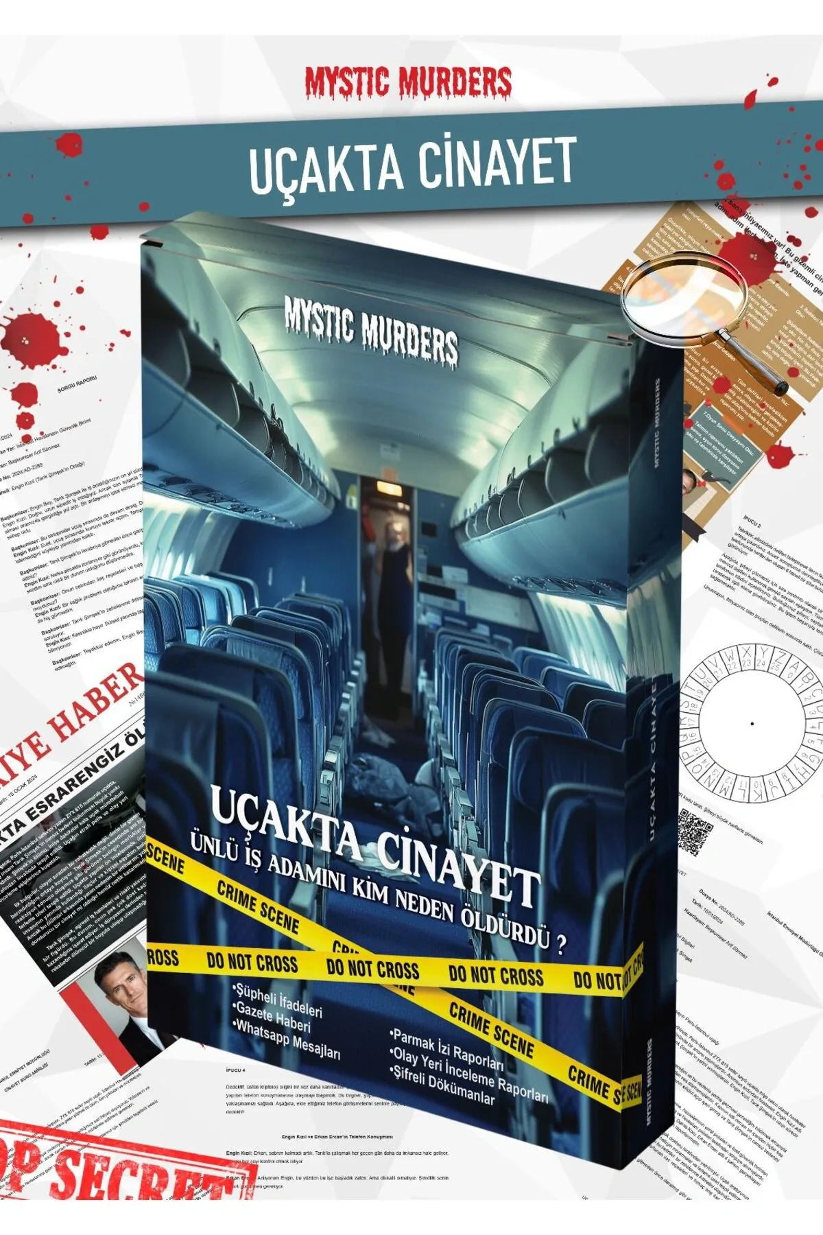 Uçak Cinayeti Dedektif Oyunu - Dava Çözme Oyunu - Suç Çözme Oyunu - Cinayet Oyunu Cinayet Çözme