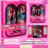 Cindy Doll Aksesuarlı Gardırop Pembe - Barbie Dolap - Barbie Giysi Dolabı - Barbie Gardırop - Gardrop