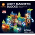 Orijinal Magnetic Tiles Light Version 75 Parça Işıklı Manyetik Lego - Magnetic Magical Işıklı Magnet - Ledli Mıknatıslı Lego