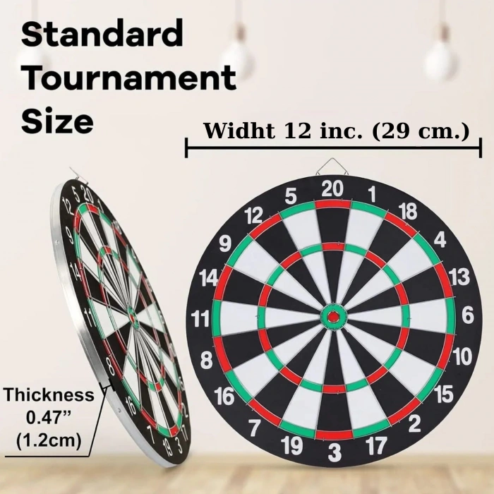 12 inc. İğneli Dart Tahtası Seti (29 cm.) - Oyuncak Dart Seti - İğneli Dart Oyuncak - Dart Oyunu Seti