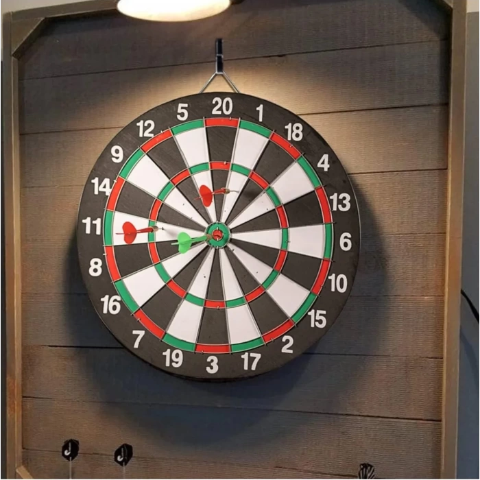 17 inc. İğneli Dart Tahtası Seti (40 cm.) - Oyuncak Dart Seti - İğneli Dart Oyuncak - Dart Oyunu Seti