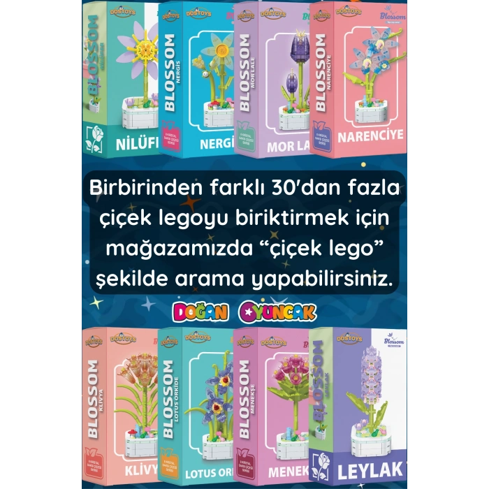 Mikro Blok Sarı Gül Çiçek Lego - Lego Setleri Mini Lego - Çiçek Lego - Blossom Çiçek Lego