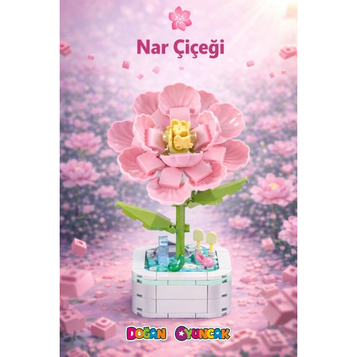 Mikro Blok Nar Çiçeği Çiçek Lego - Lego Setleri Mini Lego - Çiçek Lego - Blossom Çiçek Lego