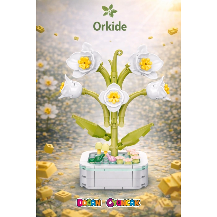 Mikro Blok Orkide Çiçek Lego - Lego Setleri Mini Lego - Çiçek Lego - Blossom Çiçek Lego