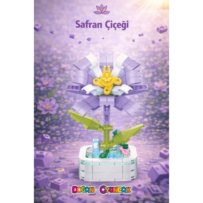 Mikro Blok Safran Çiçeği Çiçek Lego - Lego Setleri Mini Lego - Çiçek Lego - Blossom Çiçek Lego