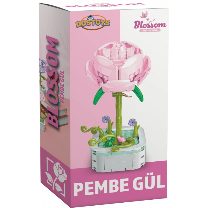 Mikro Blok Pembe Gül Çiçek Lego - Lego Setleri Mini Lego - Çiçek Lego - Blossom Çiçek Lego