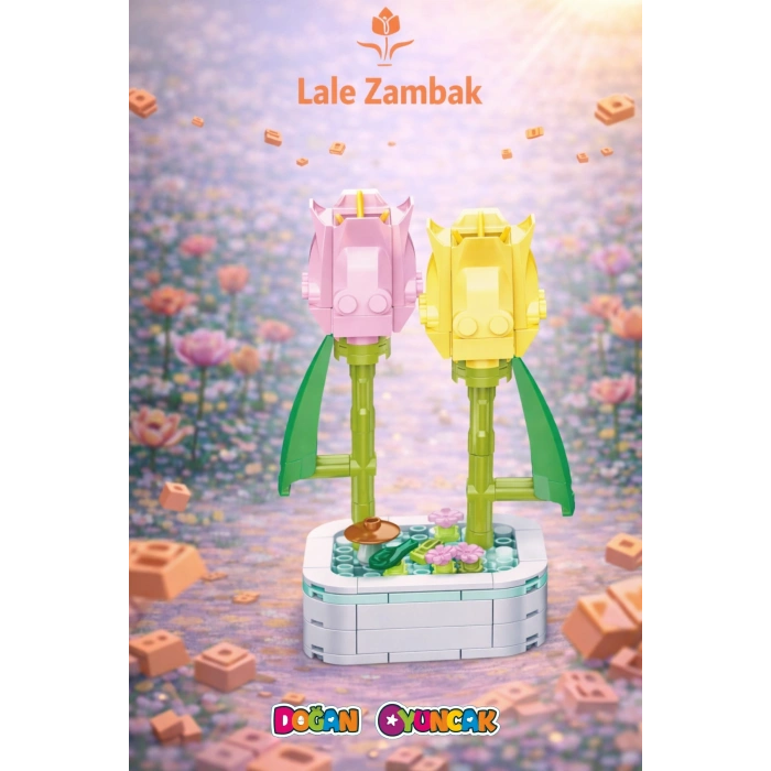 Mikro Blok Lale Zambak Çiçek Lego - Lego Setleri Mini Lego - Çiçek Lego - Blossom Çiçek Lego