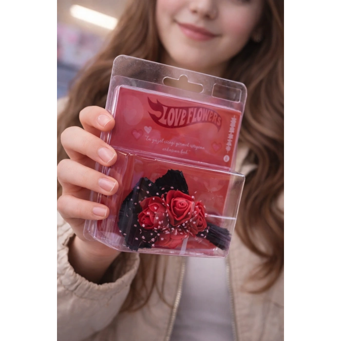 Hot Flowers Aynalı Çiçek Kırmızı - Hediyelik Hotflowers Çiçek Mini Buket Spotify Hotflowers Çiçek