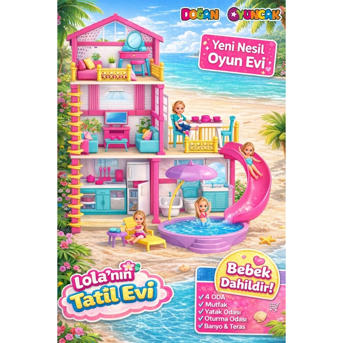 Lolanın Tatil Evi - Ev Oyuncak - Lolanın Tatil Ev Seti - Barbie Ev Seti