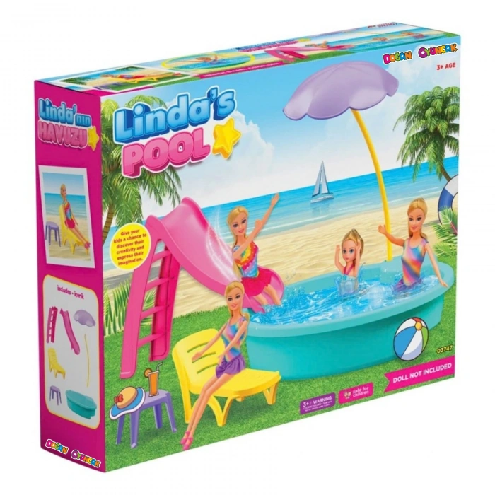 Lindanın Havuzu - Havuz Partisi Oyuncak - Havuz Partisi Seti - Barbie Havuz Seti
