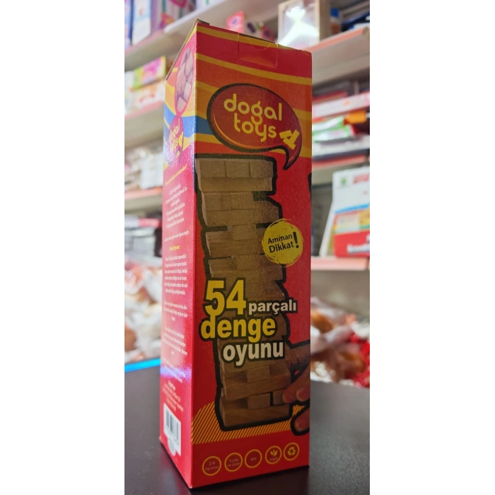 Ahşap Denge Oyunu Jenga 54 Parça - Ahşap Jenga Oyunu Aile Oyunu Kutu Oyunu