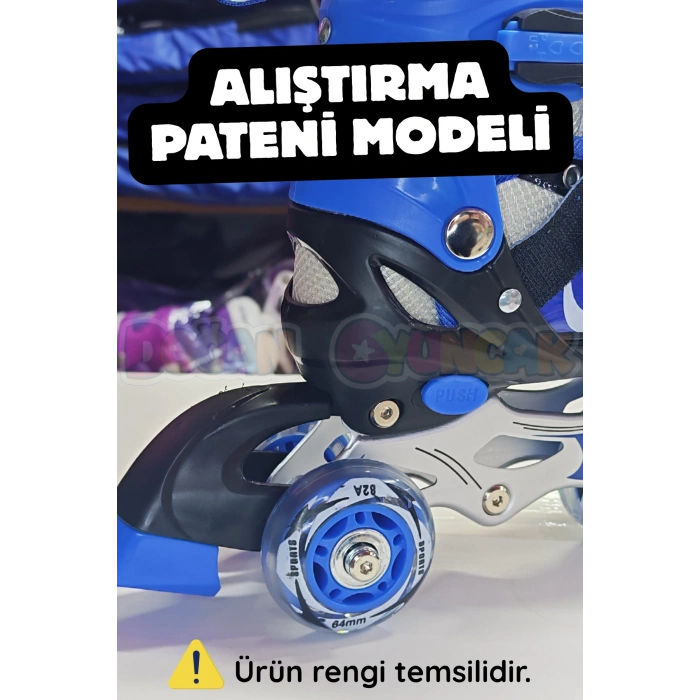 Slikon Tekerli Kırmızı Paten 39-42 Numara - Silikon Tekerli Paten Alıştırma Pateni - Silikon Tekerlekli