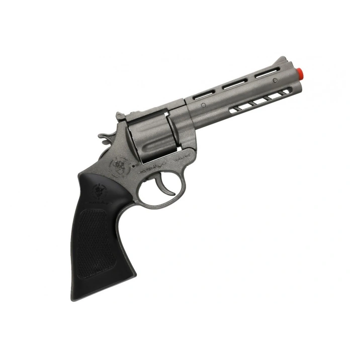 Mantar Patlatan Metal Krom Kovboy Tabancası - Metal Kovboy Silahı Çelik Mantar Silahı