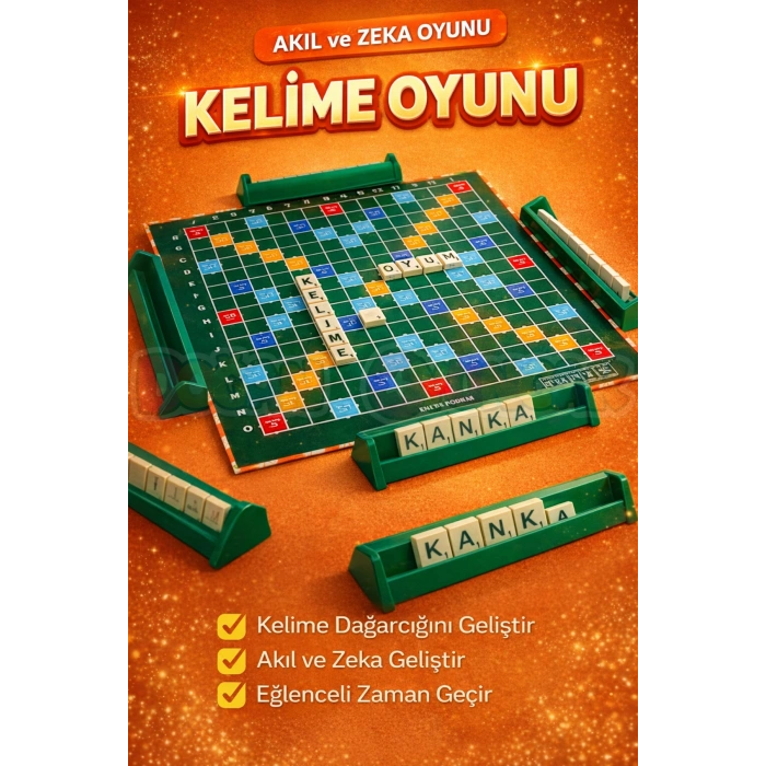 Scrabble Türkçe Kelime Oyunu - Kelime Üretme Oyunu Akıl ve Zeka Oyunu - Scrabble Oyunu