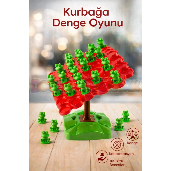 Kurbağa Denge Oyunu - Eğitici Oyuncak Kurbağa Ağacı Denge Oyunu - Strateji Oyunu