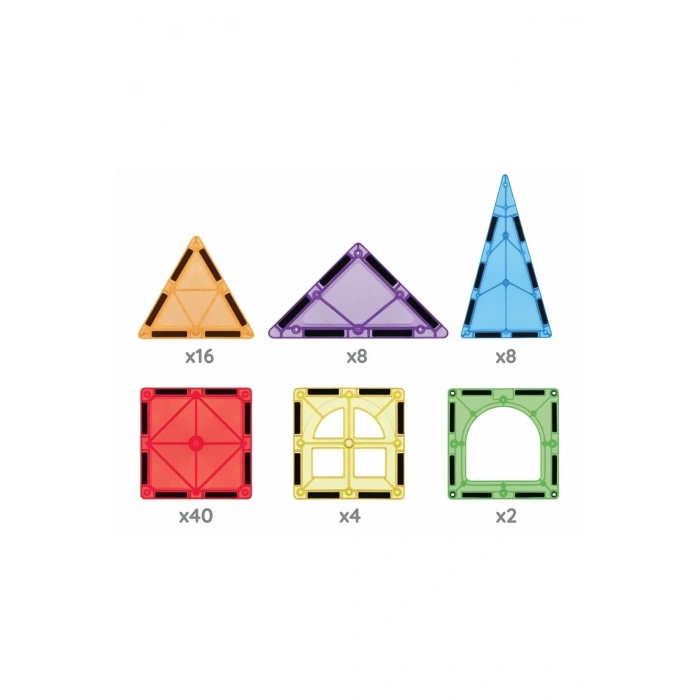 Manyetik Yapı Blokları 78 Parça - Çocuklar İçin 3 Boyutlu Renkli Mınatıslı Manyetik Blok