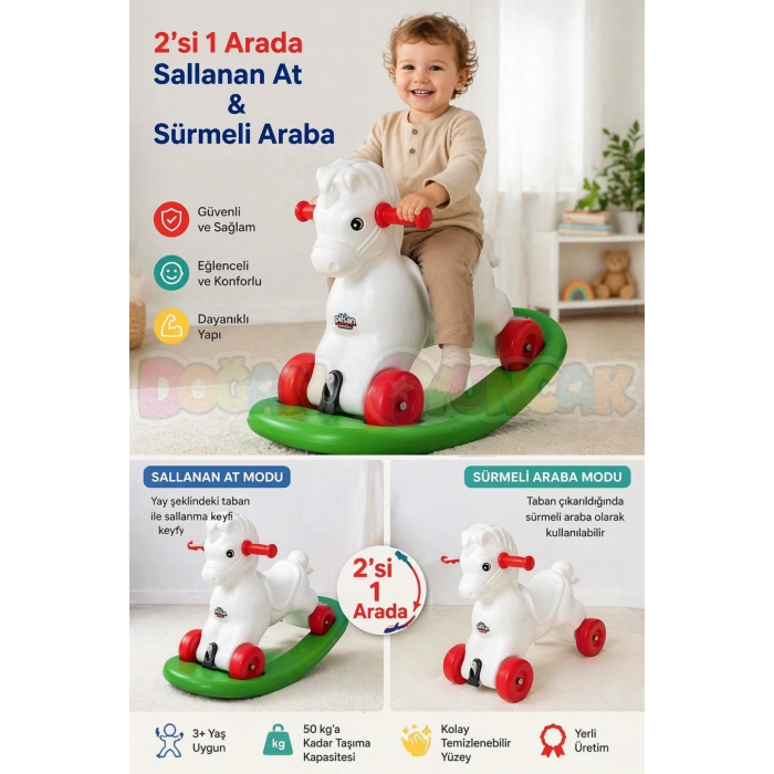 Moli Sallanan At - Sallanan At - Sallanan Oyuncaklar - Arabalı At Dış Mekan Oyuncak